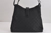 Authentic GUCCI Jackie Shoulder Bag Purse GG Canvas Leather 110291 Black 9902I