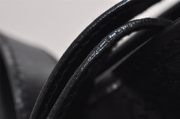 Authentic GUCCI Jackie Shoulder Bag Purse GG Canvas Leather 110291 Black 9902I