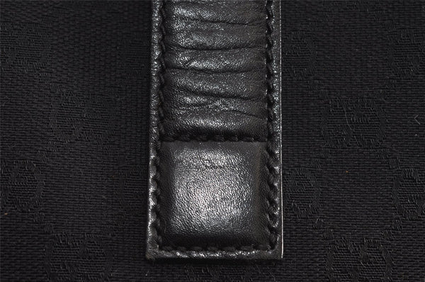 Authentic GUCCI Jackie Shoulder Bag Purse GG Canvas Leather 110291 Black 9902I