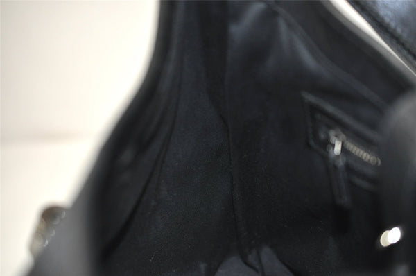 Authentic GUCCI Jackie Shoulder Bag Purse GG Canvas Leather 110291 Black 9902I