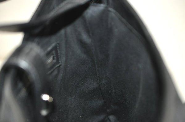 Authentic GUCCI Jackie Shoulder Bag Purse GG Canvas Leather 110291 Black 9902I