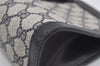 Authentic GUCCI Sherry Line Clutch Hand Bag Purse GG PVC Leather Navy Blue 9903I
