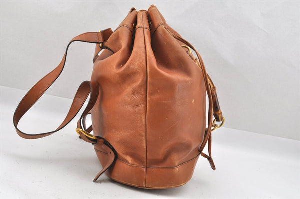 Authentic GUCCI Vintage Bamboo 2Way Hand Backpack Leather Brown Junk 9904I