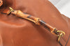 Authentic GUCCI Vintage Bamboo 2Way Hand Backpack Leather Brown Junk 9904I