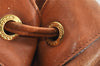 Authentic GUCCI Vintage Bamboo 2Way Hand Backpack Leather Brown Junk 9904I