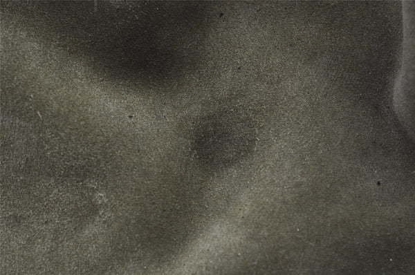 Authentic GUCCI Bamboo 2Way Shoulder Hand Bag Suede Leather Khaki Junk 9905I