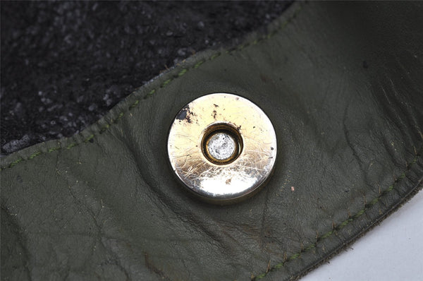 Authentic GUCCI Bamboo 2Way Shoulder Hand Bag Suede Leather Khaki Junk 9905I