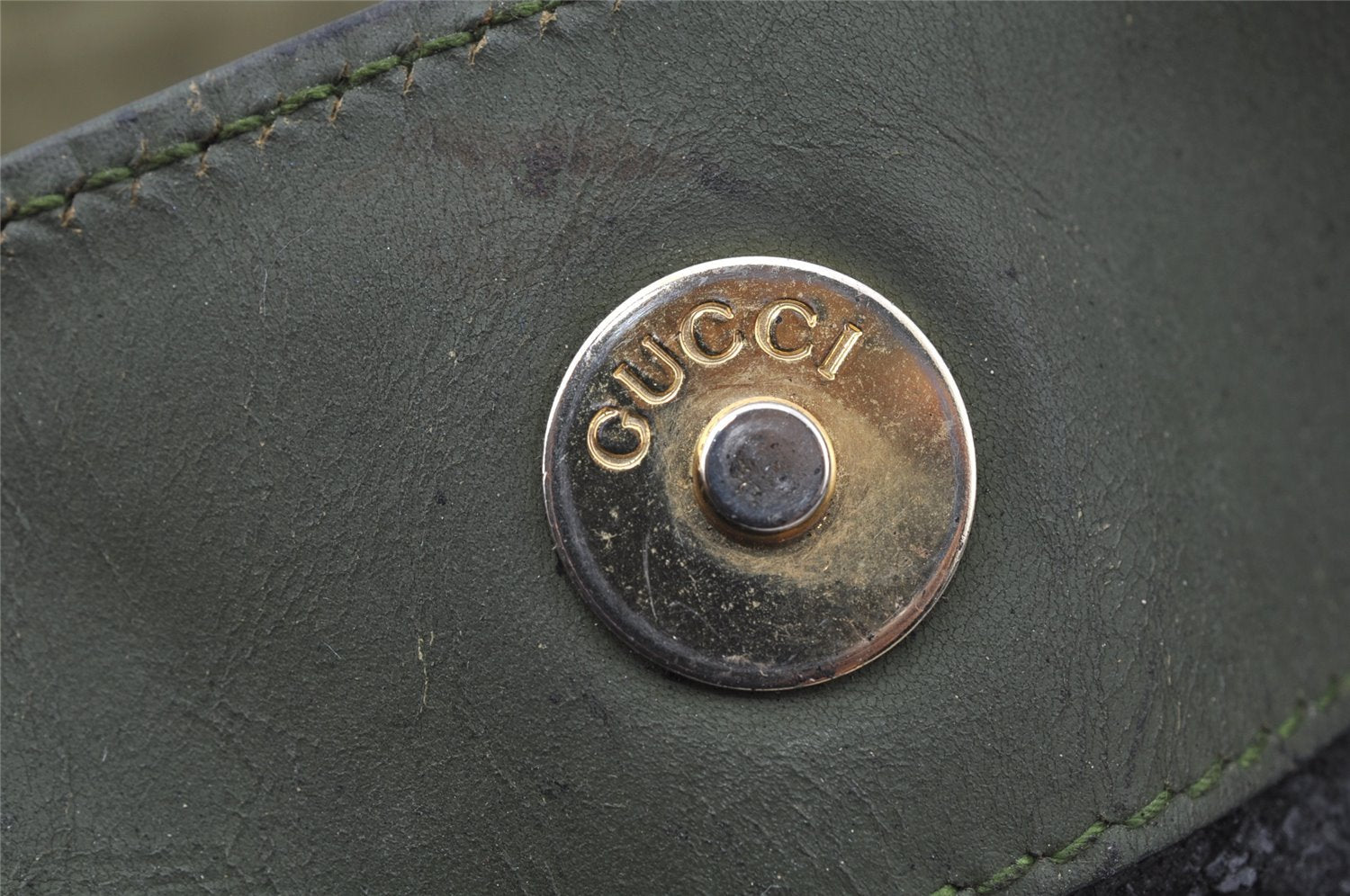 Authentic GUCCI Bamboo 2Way Shoulder Hand Bag Suede Leather Khaki Junk 9905I