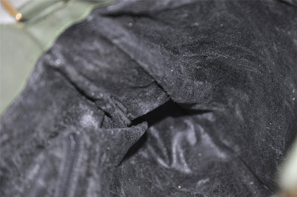 Authentic GUCCI Bamboo 2Way Shoulder Hand Bag Suede Leather Khaki Junk 9905I