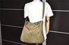 Authentic GUCCI Bamboo 2Way Shoulder Hand Bag Suede Leather Khaki Junk 9905I