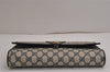 Authentic GUCCI Clutch Shoulder Bag Purse GG PVC Leather Navy Blue Junk 9906J