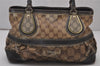 Authentic GUCCI GG Crystal Shoulder Hand Bag GG PVC Leather 223964 Brown 9907I