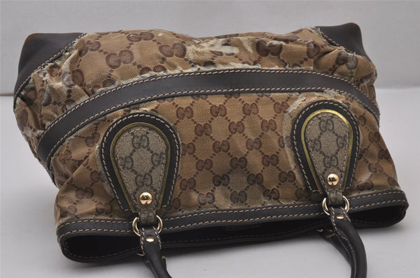 Authentic GUCCI GG Crystal Shoulder Hand Bag GG PVC Leather 223964 Brown 9907I