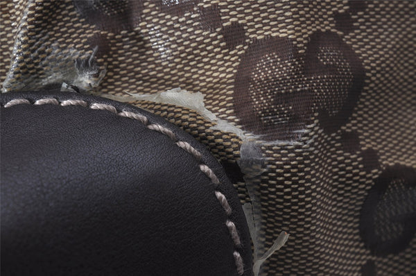 Authentic GUCCI GG Crystal Shoulder Hand Bag GG PVC Leather 223964 Brown 9907I