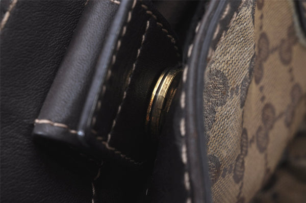 Authentic GUCCI GG Crystal Shoulder Hand Bag GG PVC Leather 223964 Brown 9907I