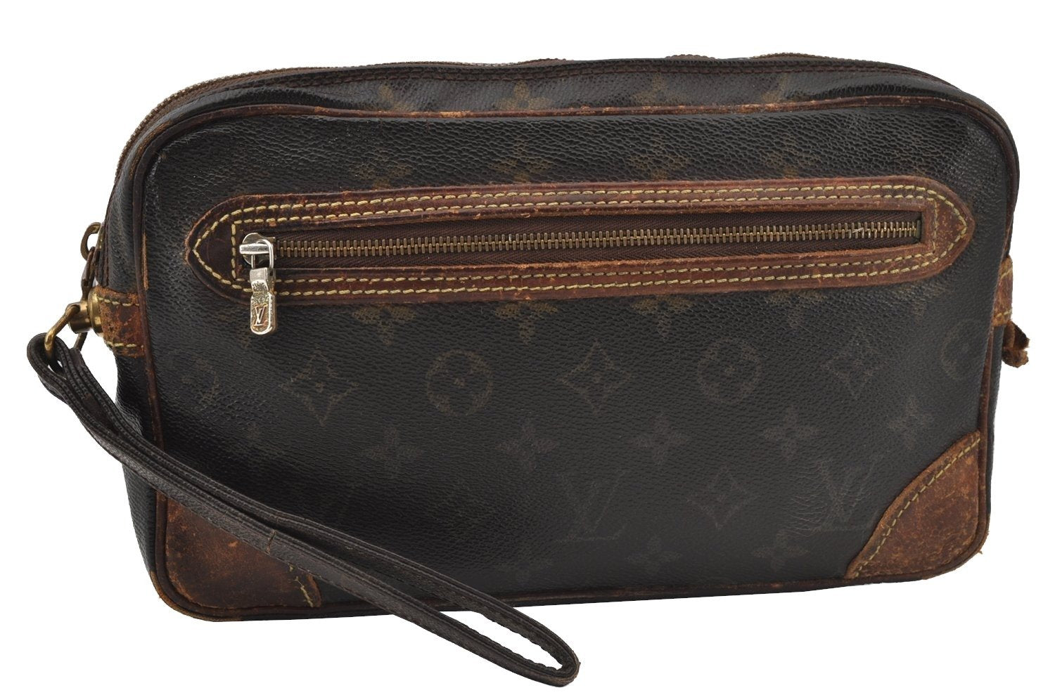 Authentic Louis Vuitton Monogram Marly Dragonne GM M51825 Clutch Hand Bag 9908I