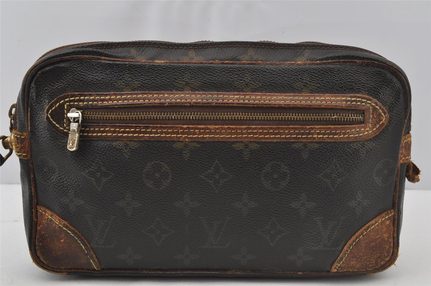 Authentic Louis Vuitton Monogram Marly Dragonne GM M51825 Clutch Hand Bag 9908I