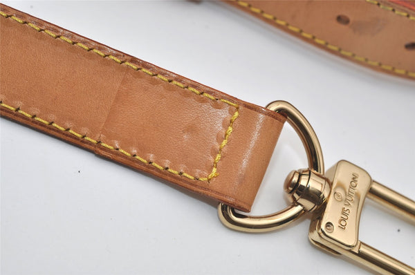 Authentic Louis Vuitton Leather Shoulder Strap Beige 39.4-46.5" LV 9910I