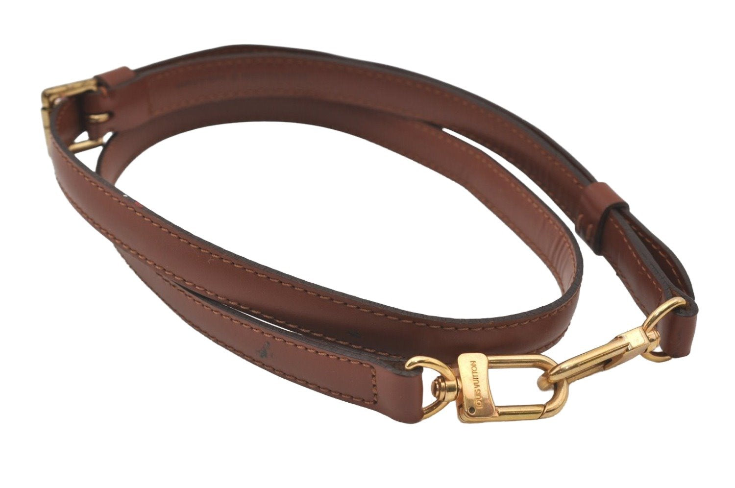 Authentic Louis Vuitton Leather Shoulder Strap Brown 40.6-47.2