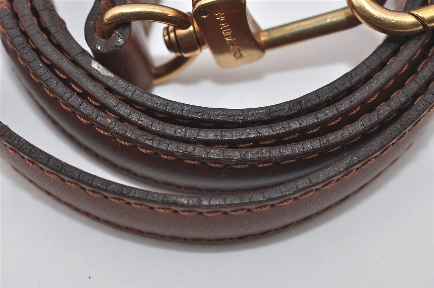 Authentic Louis Vuitton Leather Shoulder Strap Brown 40.6-47.2