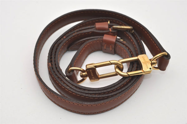 Authentic Louis Vuitton Leather Shoulder Strap Brown 40.6-47.2" LV 9912I