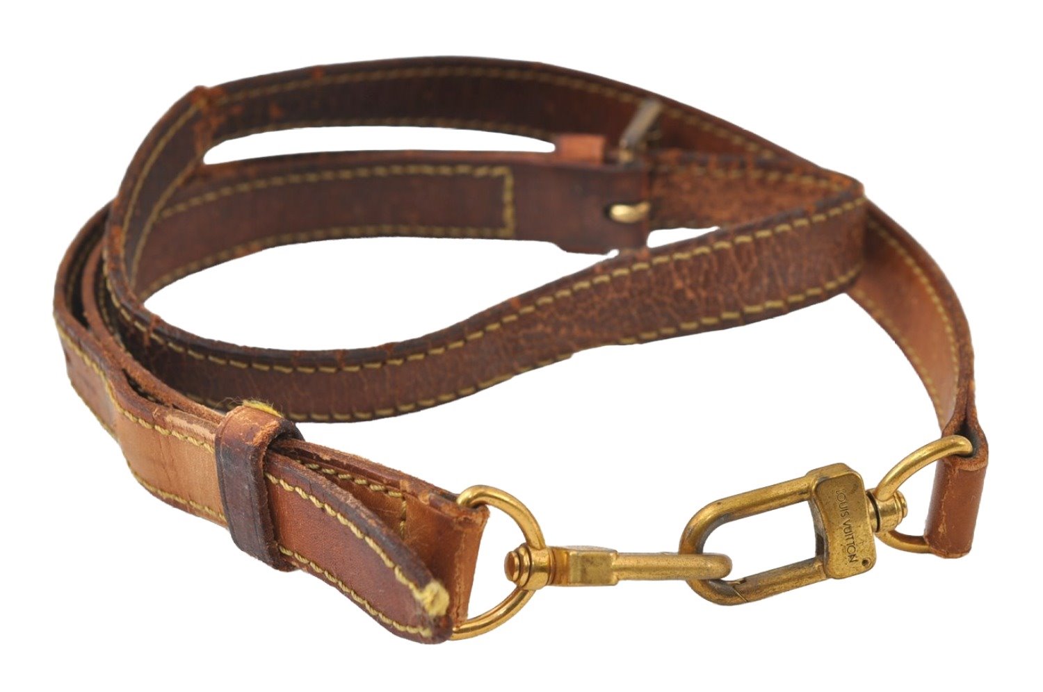 Authentic Louis Vuitton Leather Shoulder Strap Beige 34.6-42.1