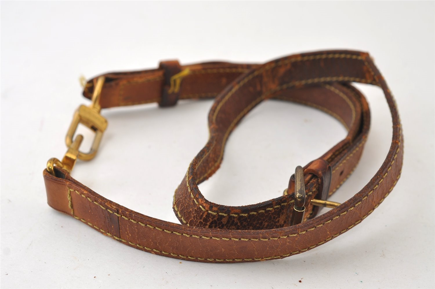 Authentic Louis Vuitton Leather Shoulder Strap Beige 34.6-42.1