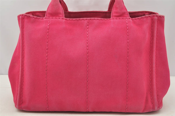 Authentic PRADA Vintage Canapa SS Canvas 2Way Hand Tote Bag Purse Pink 9914I