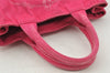 Authentic PRADA Vintage Canapa SS Canvas 2Way Hand Tote Bag Purse Pink 9914I