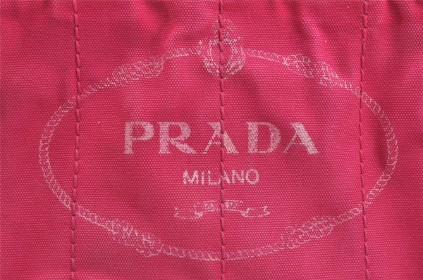 Authentic PRADA Vintage Canapa SS Canvas 2Way Hand Tote Bag Purse Pink 9914I