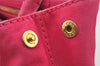 Authentic PRADA Vintage Canapa SS Canvas 2Way Hand Tote Bag Purse Pink 9914I