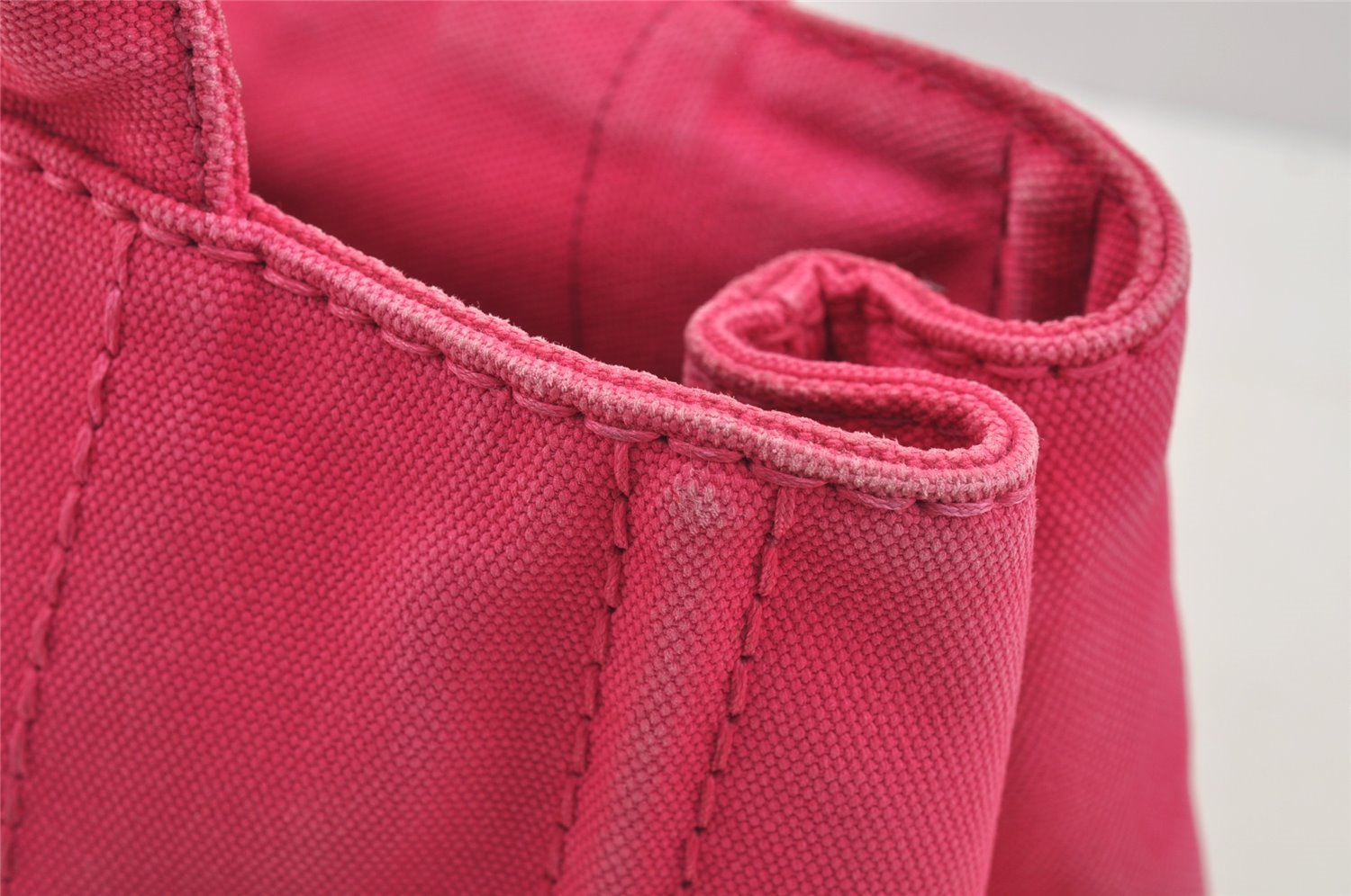 Authentic PRADA Vintage Canapa SS Canvas 2Way Hand Tote Bag Purse Pink 9914I