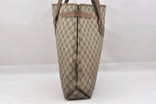 Authentic GUCCI Vintage Shoulder Tote Bag GG PVC Leather Brown 9915I