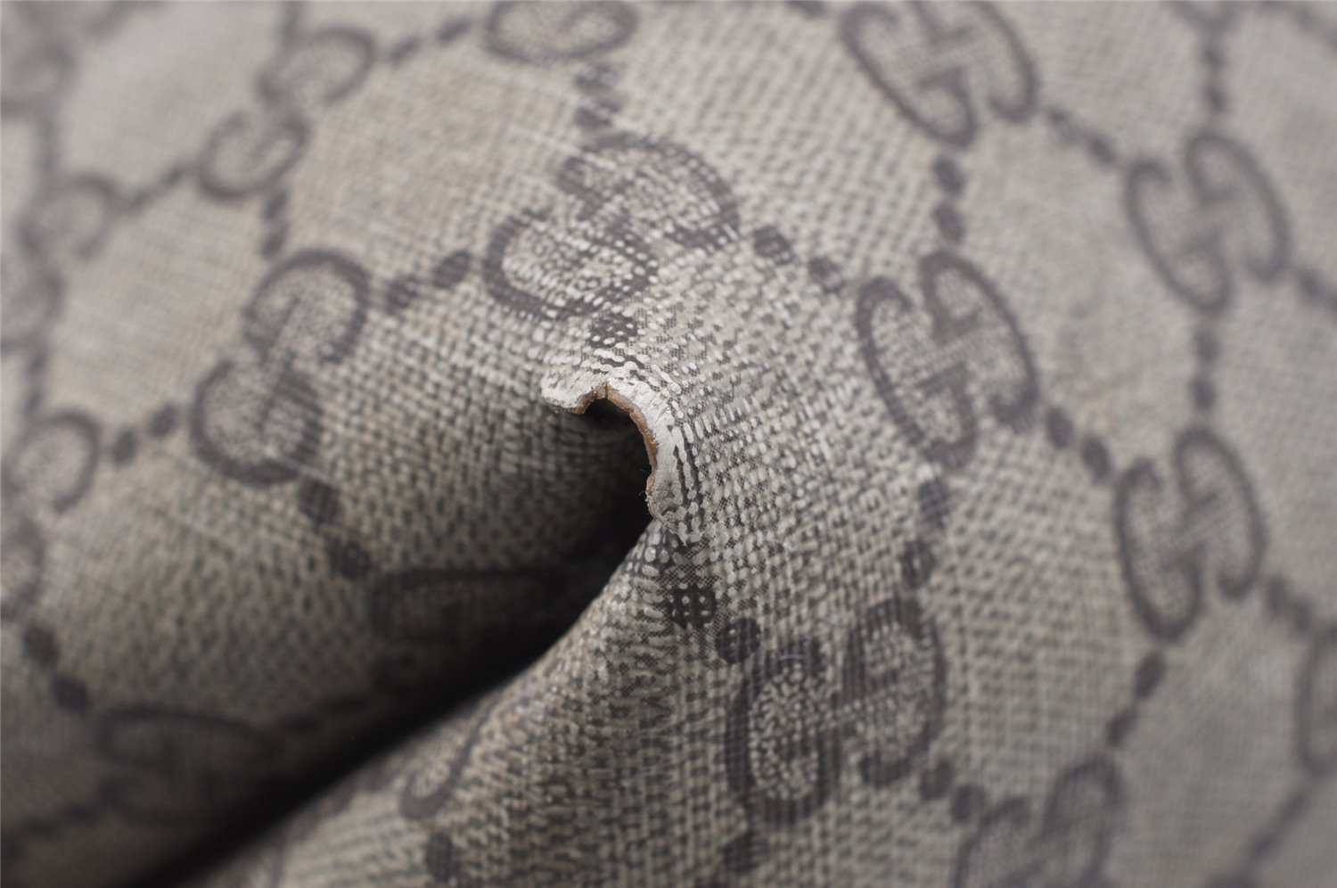 Authentic GUCCI Vintage Shoulder Tote Bag GG PVC Leather Brown 9915I