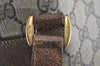 Authentic GUCCI Vintage Shoulder Tote Bag GG PVC Leather Brown 9915I