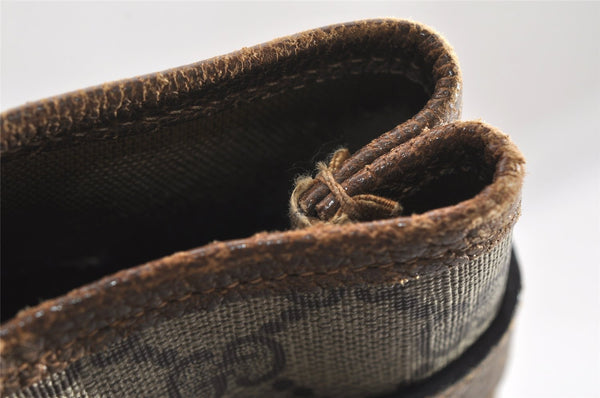 Authentic GUCCI Vintage Shoulder Tote Bag GG PVC Leather Brown 9915I