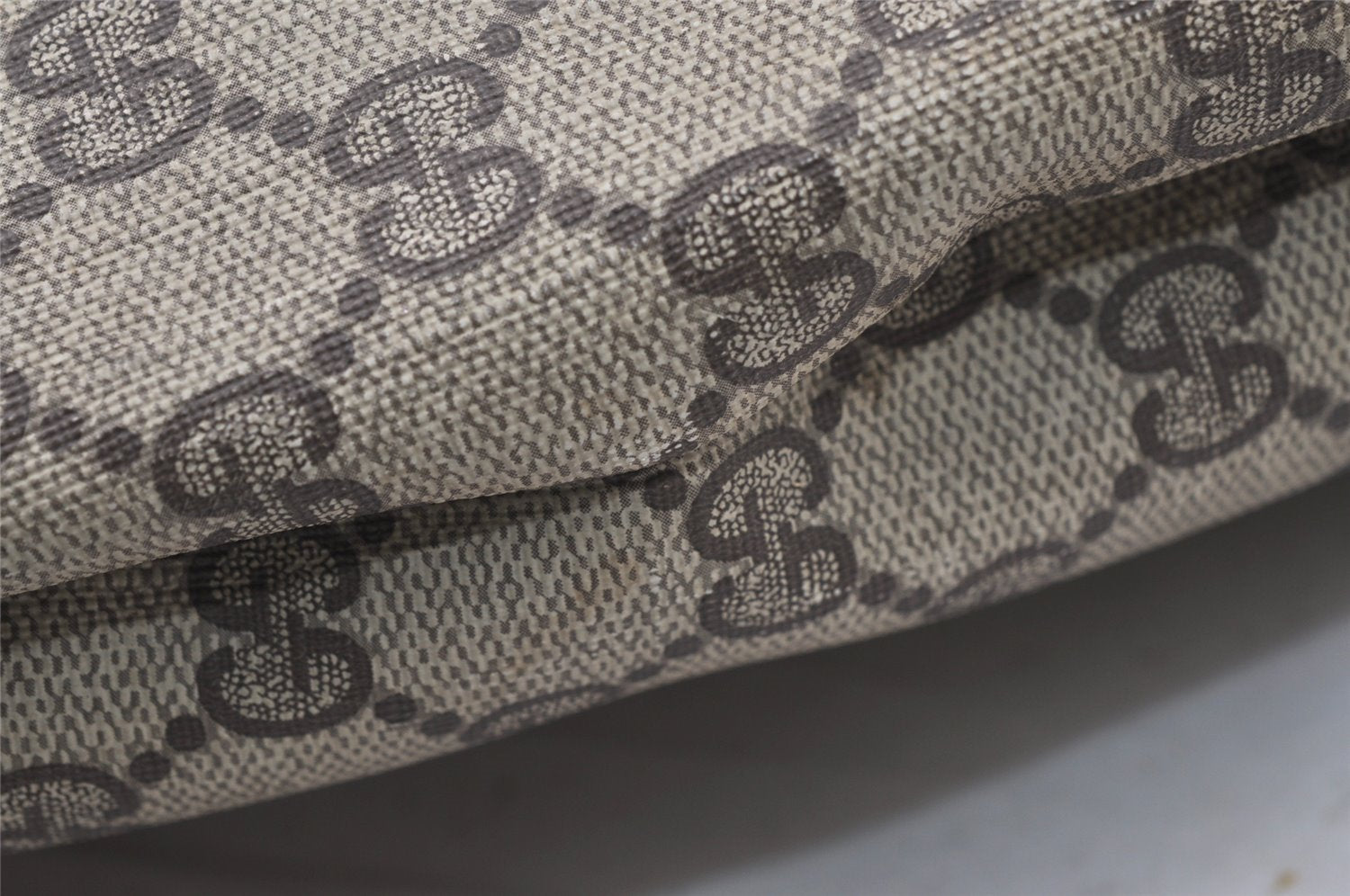 Authentic GUCCI Vintage Shoulder Tote Bag GG PVC Leather Brown 9915I