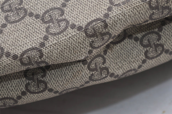 Authentic GUCCI Vintage Shoulder Tote Bag GG PVC Leather Brown 9915I