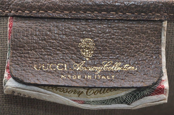 Authentic GUCCI Vintage Shoulder Tote Bag GG PVC Leather Brown 9915I