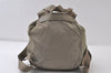 Authentic PRADA Vintage Nylon Tessuto Leather Drawstring Backpack Khaki 9916I