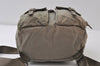 Authentic PRADA Vintage Nylon Tessuto Leather Drawstring Backpack Khaki 9916I