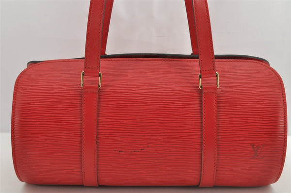 Authentic Louis Vuitton Epi Soufflot Hand Bag Red M52227 LV 9916J