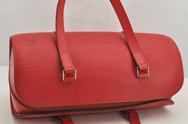 Authentic Louis Vuitton Epi Soufflot Hand Bag Red M52227 LV 9916J