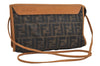 Authentic FENDI Zucca Shoulder Cross Body Bag Purse Canvas Leather Brown 9917I