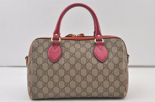 Authentic GUCCI 2Way Shoulder Hand Bag Purse GG PVC Enamel 409529 Brown 9917J