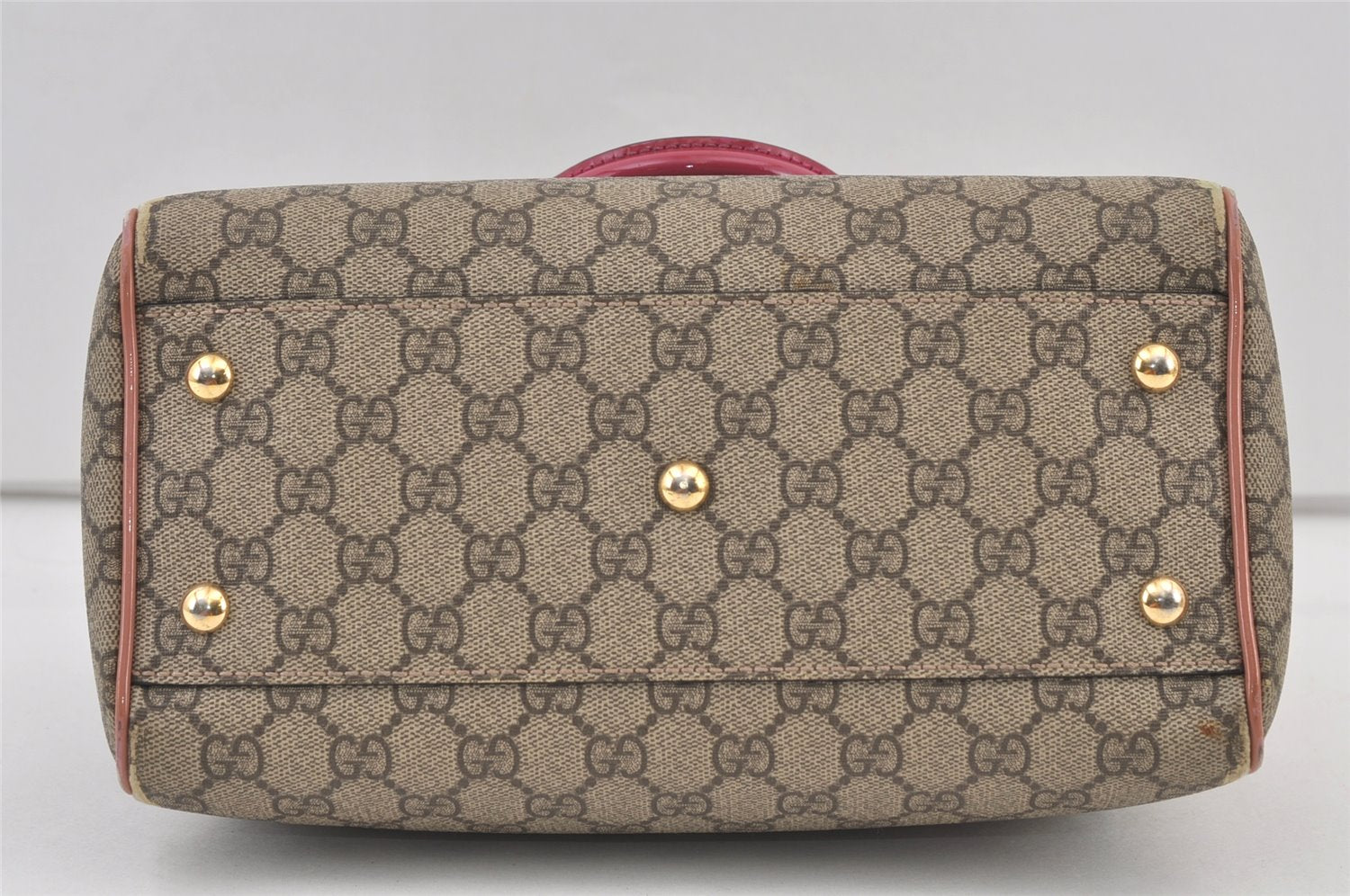 Authentic GUCCI 2Way Shoulder Hand Bag Purse GG PVC Enamel 409529 Brown 9917J