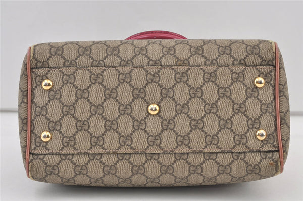 Authentic GUCCI 2Way Shoulder Hand Bag Purse GG PVC Enamel 409529 Brown 9917J