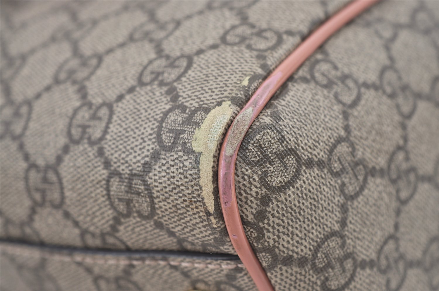 Authentic GUCCI 2Way Shoulder Hand Bag Purse GG PVC Enamel 409529 Brown 9917J