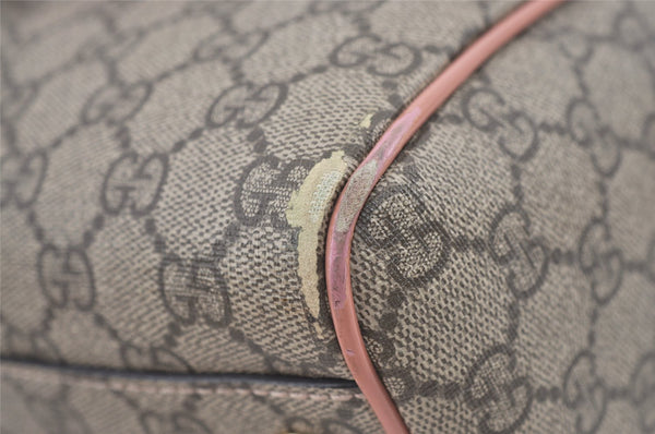 Authentic GUCCI 2Way Shoulder Hand Bag Purse GG PVC Enamel 409529 Brown 9917J