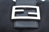 Authentic FENDI Vintage Shoulder Hand Bag Purse Jersey Leather Black 9919I